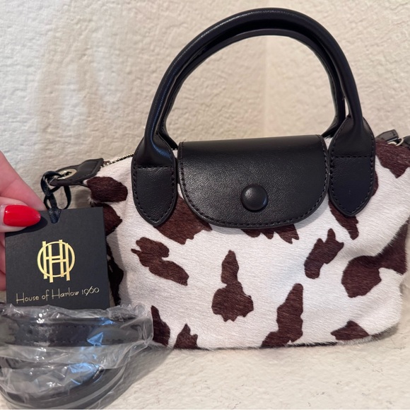 House of Harlow 1960 Handbags - House of Harlow 1960 Cow Print Calf Hair Mini Bag NWT